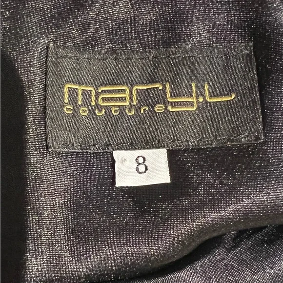 Mary.L Couture Red & Black Silk Lace Maxi Dress Size 8 - Picture 12 of 16